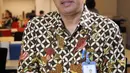 Direktur Utama PT Railink Heru Kuswanto saat wawancara di kantor Kapan Lagi Youniverse di Jakarta, Kamis (15/11). Kunjungan tersebut untuk bersilaturahmi dan melakukan wawancara seputar kereta bandara. (Liputan6.com/Johan Tallo)
