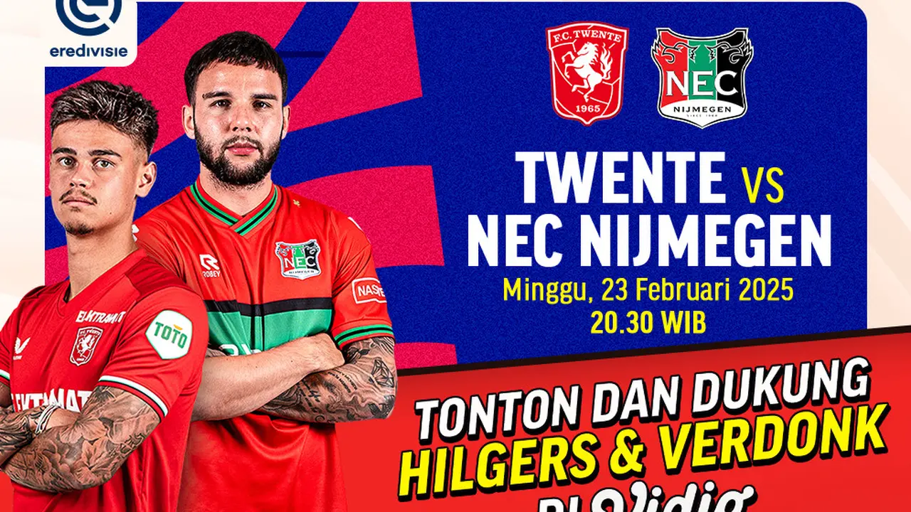Link Live Streaming Eredivisie: FC Twente vs NEC Nijmegen di Vidio Akhir Pekan Ini