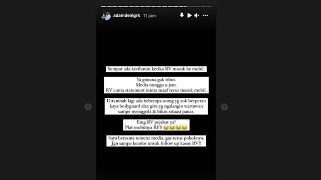 Unggahan Adam Deni. (instagram.com/adamdenigrk)