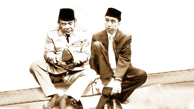 Ilustrasi Jokowi dan Soekarno.