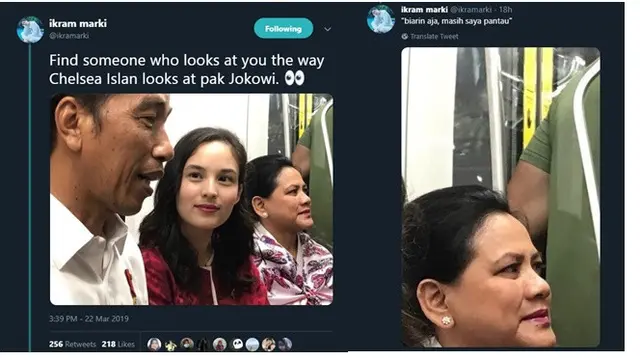 6 Reaksi Netizen Lihat Tatapan Chelsea Islan ke Jokowi, Bikin Gagal Fokus