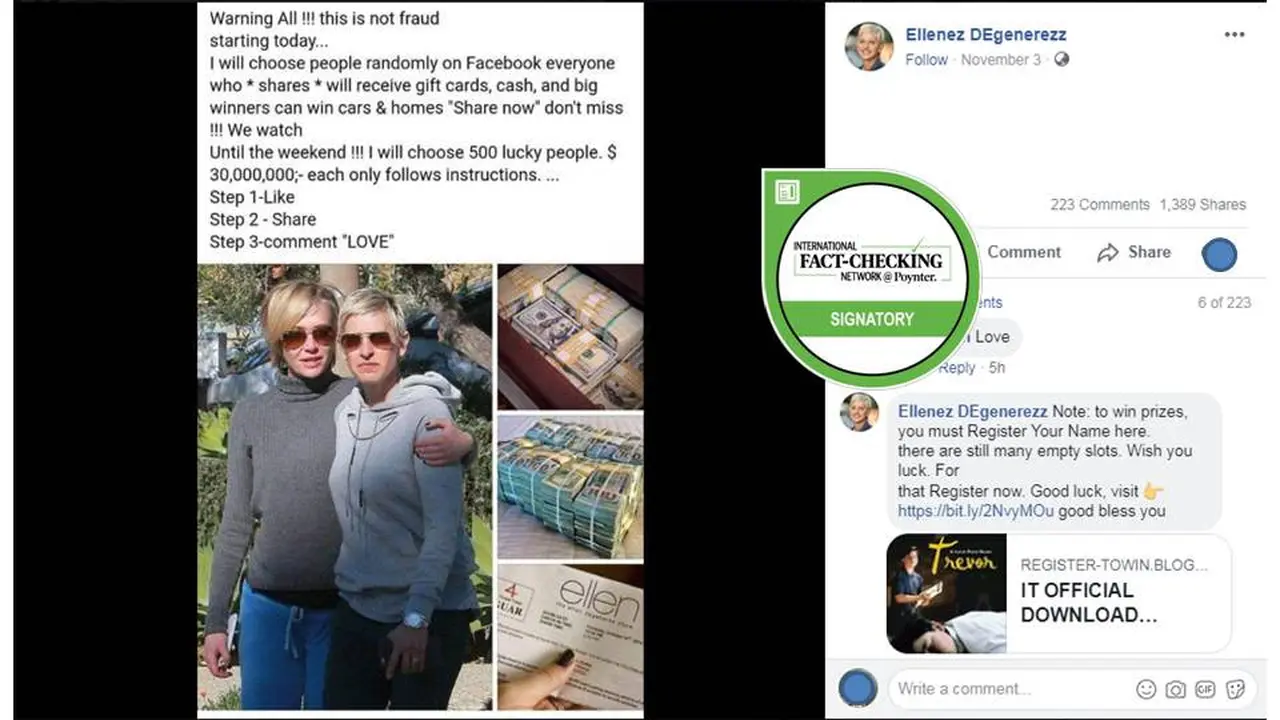 [Cek Fakta] Benarkah Ellen DeGeneres Membagikan Hadiah di Facebook?