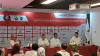 Deputi Dukungan Bisnis SKK Migas Rudi Satwiko memberikan penjelasan mengenai acara Supply Chain &amp; National Capacity Summit 2024 di Jakarta pada 14-16 Agustus 2024.&nbsp;(Maulandy/Liputan6.com)