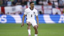 Gelandang Timnas Inggris, Trent Alexander-Arnold, saat menghadapi Belgia dalam laga Grup C Euro 2024 di Arena AufSchalke di Gelsenkirchen, Senin (17/6/2024) dini hari WIB. (KENZO TRIBOUILLARD / AFP)