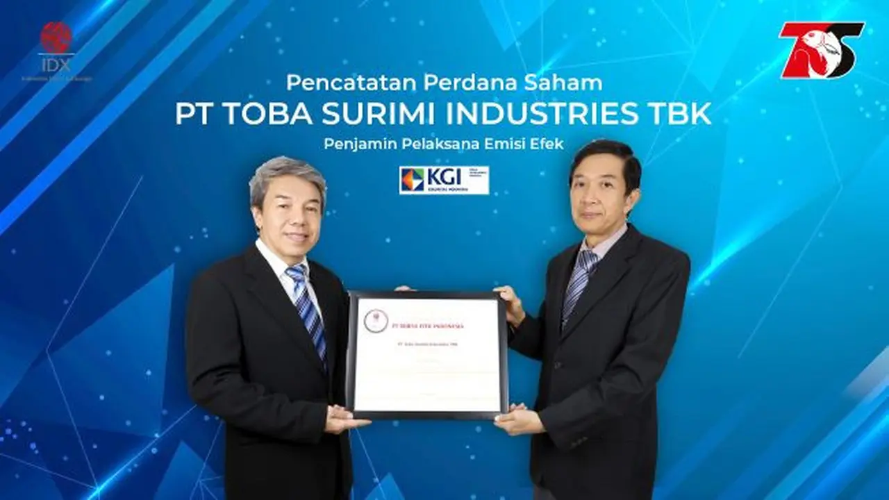 Pencatatan perdana saham PT Toba Surimi Industries Tbkb(CRAB), Rabu (10/8/2022) (Foto: BEI)