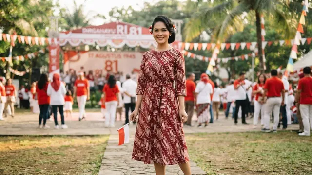 Ide Dress Batik Tema Kemerdekaan 17 Agustus 1945 HUT RI Ke-81