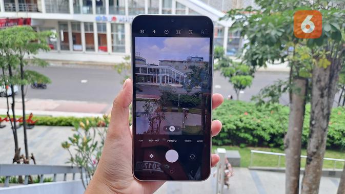 <p>Tampilan kamera Samsung Galaxy A34 5G ketika sedang memotret. (Liputan6/Dinda Charmelita Trias Maharani)</p>