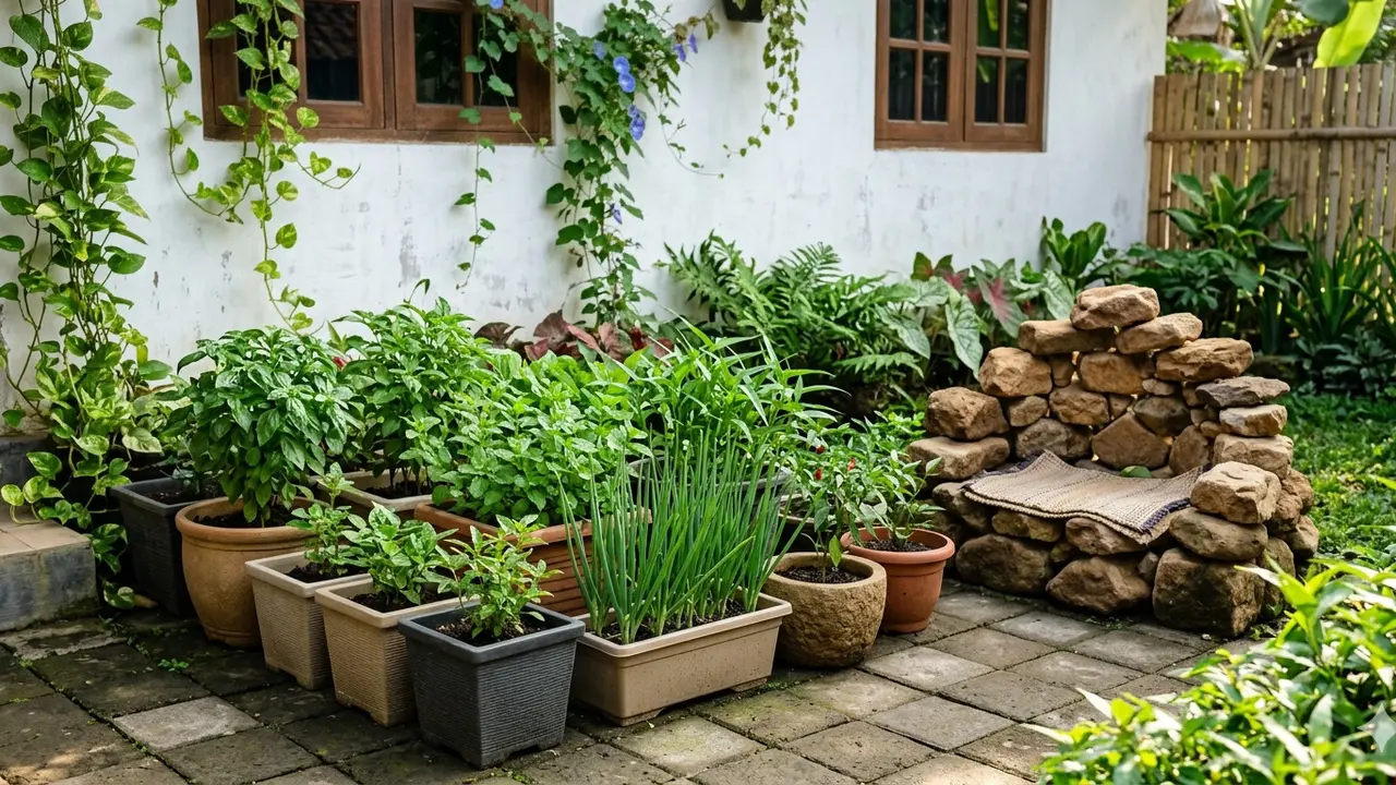Inspirasi Desain Edible Garden Tropis Modern di Pekarangan Kampung