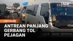 Antrean panjang kendaraan pemudik kembali terjadi di Gerbang Tol Pejagan, Brebes, Jawa Tengah, pada H-5 Lebaran, Senin pagi. Meningkatnya volume kendaraan yang datang dari arah Jakarta dan Jawa Barat membuat arus keluar tol menuju wilayah selatan Jaw...