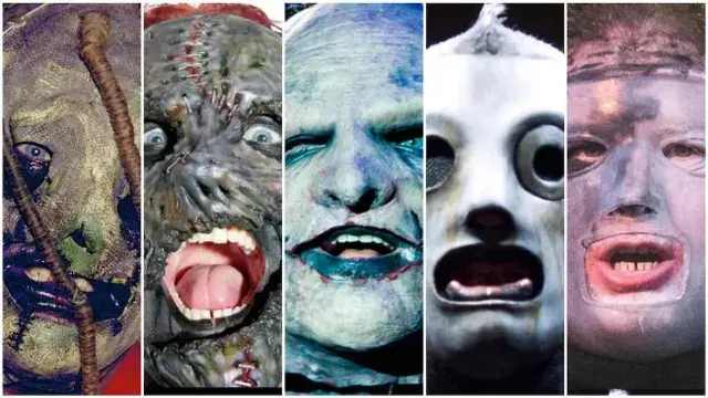 Topeng slipknot yang unik dan menjadi identitas bandnya.