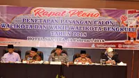 KPUD Kota Bengkulu menetapkan 4 pasangan calon walikota dan wakil walikota Bengkulu dalam rapat pleno terbuka Senin 12 Februari 2018 (Liputan6.com/Yuliardi Hardjo)