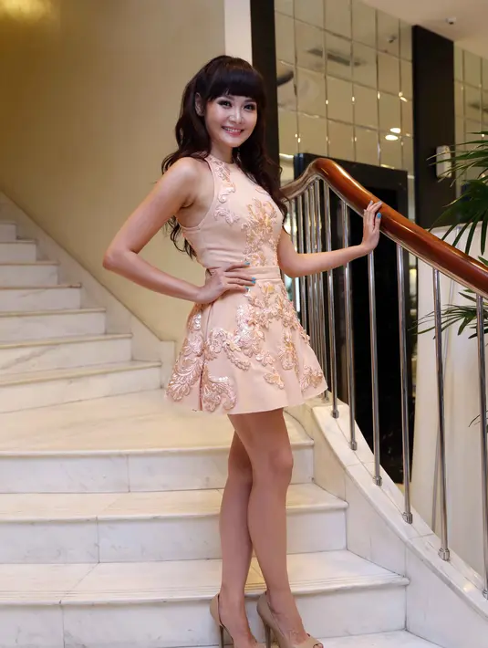 Alena saat launching album Xing Fu (Blessed) di Aston Bar & Kitchen, kawasan Setiabudi, Jakarta Selatan, Selasa (26/1/2016).(Nurwahyunan/Bintang.com)