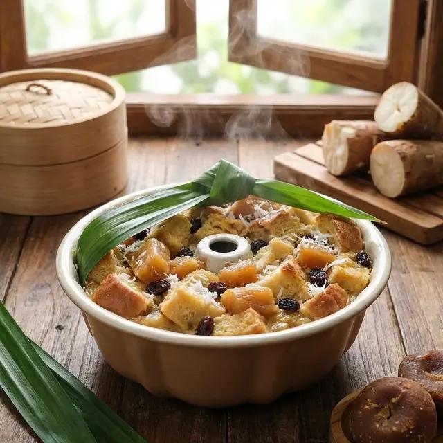 Puding Roti Telur Tape Singkong Kukus (Gemini AI)