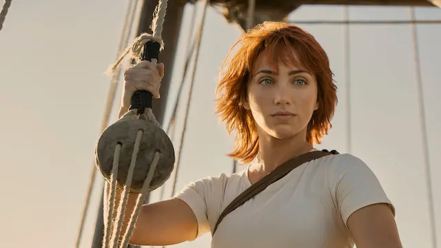 Emily Rudd sebagai Nami di One Piece live action. (Casey Crafford/Netflix © 2023)