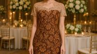Rekomendasi Dress Batik Brokat Lengan Pendek yang Anggun/AI