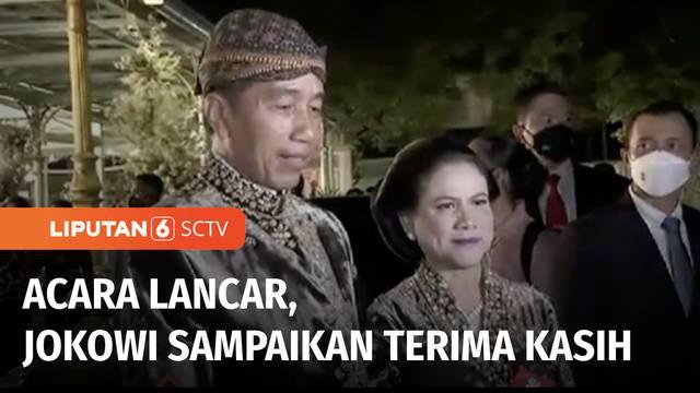 Pernikahan Kaesang Pangarep-Erina Gudono berjalan lancar. Sebagai ayah dari Kaesang, Presiden Jokowi mengucapkan terima kasih pada masyarakat.