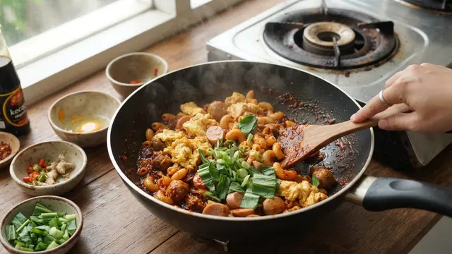 Resep Makaroni Basah Pedas dengan Telur