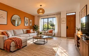 15 Kombinasi Warna Cat Rumah Orange yang Estetik dan Hangat