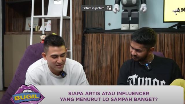 Onadio Leonardo alias Onad diberi pertanyaan soal siapa influencer yang tak ia sukai (YouTube-Bacot Television)