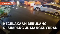 Kecelakaan terjadi di simpang Jl Mangkuyudan dan Jl Mantrijeron. Pengendara sering menabrak road barrier di simpang empat tersebut