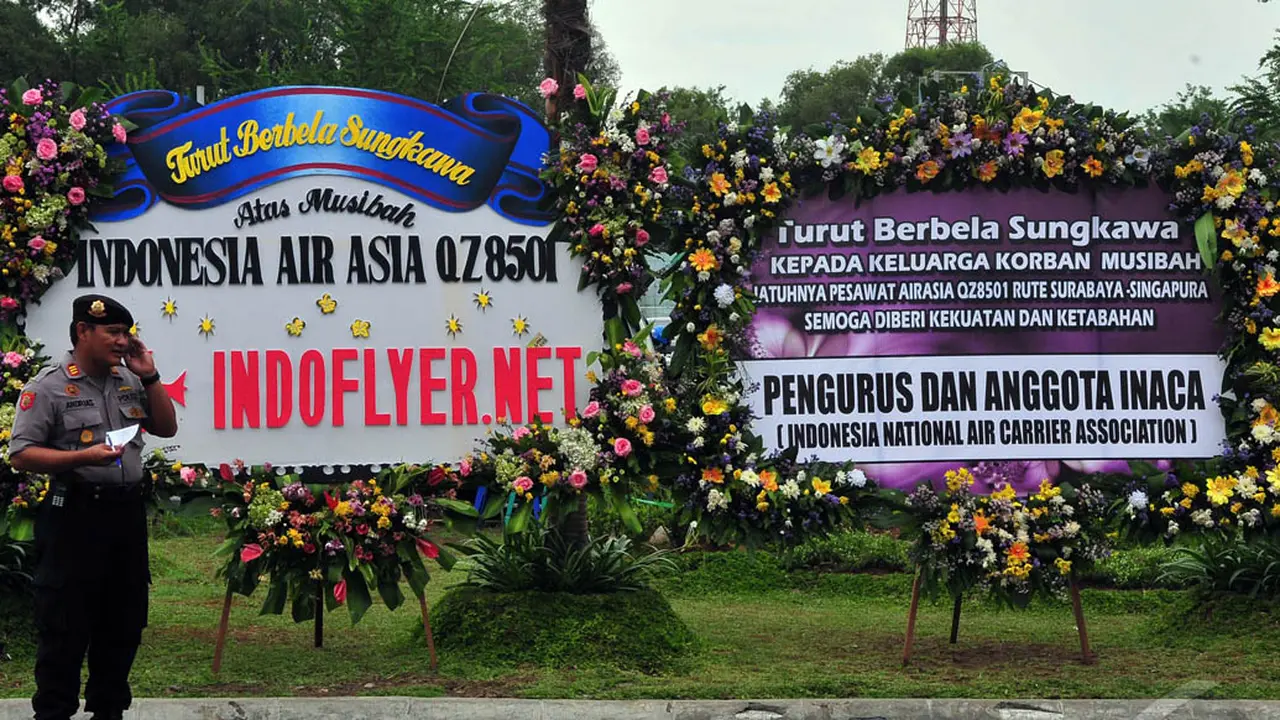 Bandara Juanda Mulai Dipenuhi Karangan Bunga Duka Cita