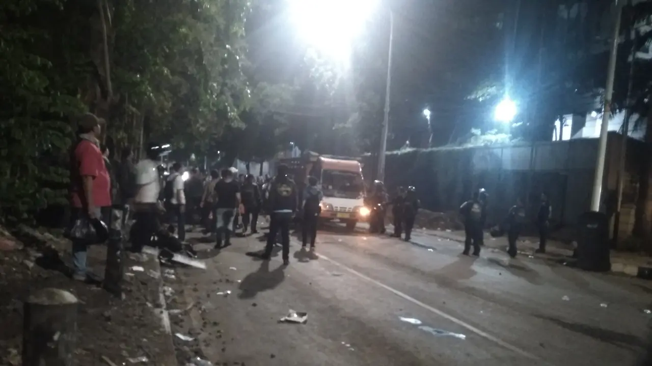 Situasi di Jalan Tentara Pelayar usai demo, Senin (30/9/2019)