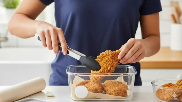 Ilustrasi Menyimpan Ayam Goreng