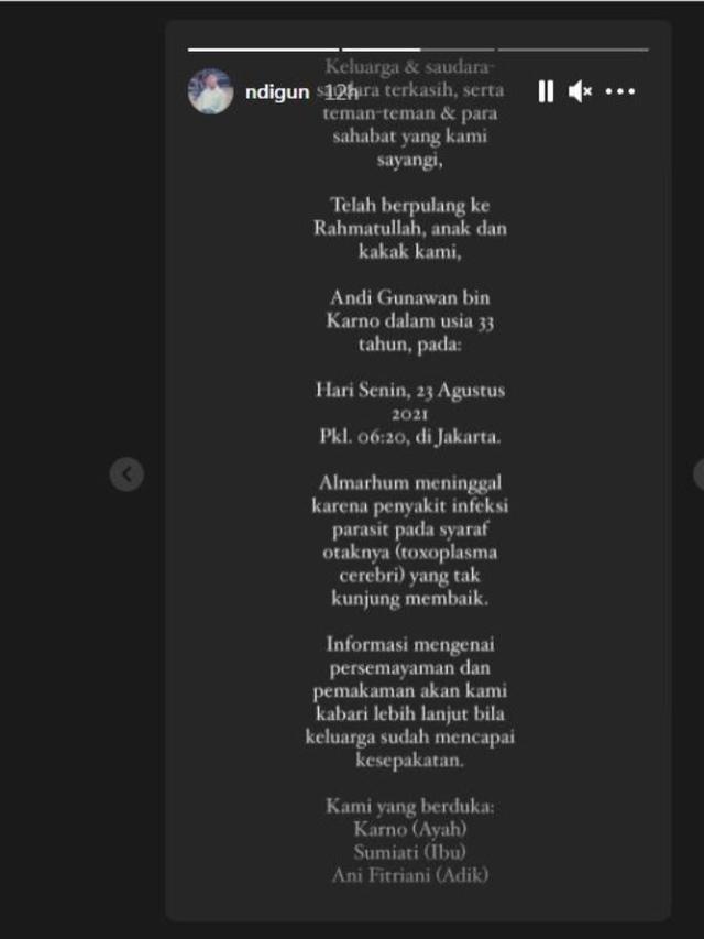 Komika Andi Gunawan Meningal Dunia