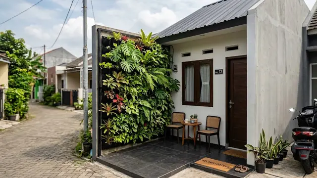 Desain Teras Minimalis Plus Taman Mini untuk Rumah Kecil