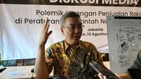 Ketua Umum Himpunan Peritel dan Penyewa Pusat Perbelanjaan Indonesia (Hippindo) Budiharjo Iduansjah dalam Diskusi Media di Jakarta, Selasa (13/8/2024). (Arief/Liputan6.com)