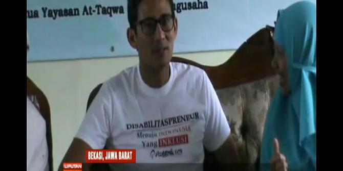 Safari Politik, Sandiaga Kunjungi Pengusaha UKM Disabilitas di Bekasi