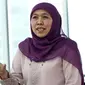 Cagub Jawa Timur, Khofifah Indar Parawansa saat berkunjung ke Liputan6.com di SCTV Tower, Jakarta, Kamis (31/1). (Liputan6.com/Angga Yuniar)