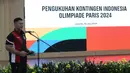 <p>Ketua KOI, Raja Sapta Oktohari memberi sambutan dalam upacara Pengukuhan Kontingen Indonesia untuk Olimpiade Paris 2024 di Auditorium Wisma Kemenpora, Jakarta, Rabu (10/7/2024). Sebanyak 29 atlet akan mewakili Indonesia untuk berlaga dalam Olimpiade Paris 2024 pada 26 Juli hingga 11 Agustus 2024 mendatang. (Bola.com/Abdul Aziz)</p>