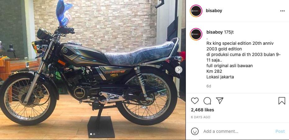 Yamaha RX-King dibandrol lebih mahal daripada mobil LCGC baru (Instagram/bisaboy)