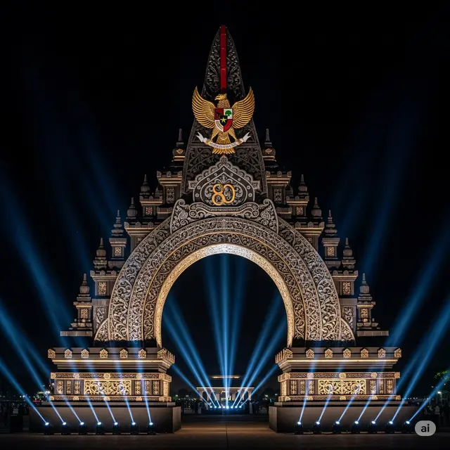 Gapura Etnik (Gunungan Wayang/Gerbang Candi)