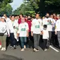 Ketua DPR RI Puan Maharani mengikuti acara jalan sehat Porseni Nahdlatul Ulama (NU) bersama Presiden Joko Widodo di Solo, Jawa Tengah. (dokumentasi tim Ketua DPR Puan Maharani)