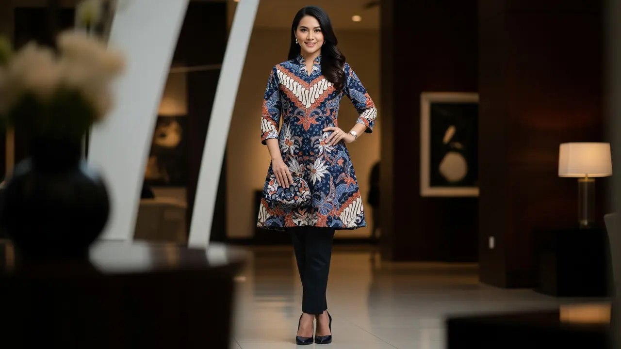 Model Atasan Batik Wanita Elegan Tunik