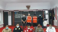 WNA yang bakar ruang Detensi Imigrasi Parepare ditangkap (Liputan6.com/Fauzan)