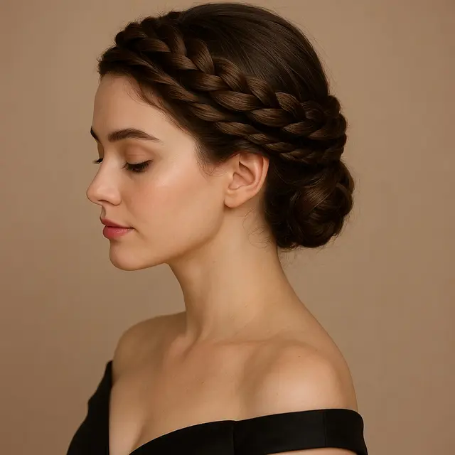 Model Rambut Kepang Mahkota untuk Pesta