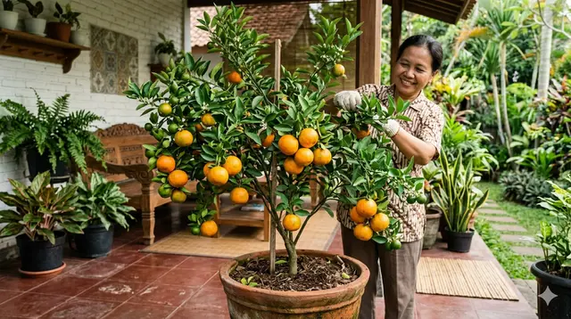 10 Cara Membuat Tanaman Jeruk dalam Pot Berbuah Besar dan Manis