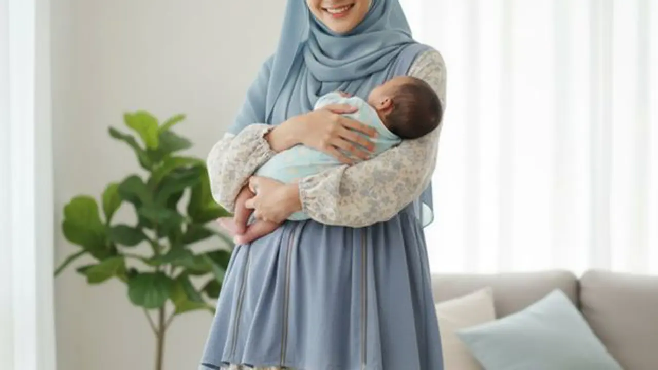 Model Gamis Kekinian untuk Ibu Menyusui (Image by Gemini AI)