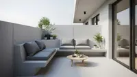 8 Desain Teras Rumah Dengan Dudukan Menyatu Dinding, Solusi Cerdas Hunian Minimalis Modern
