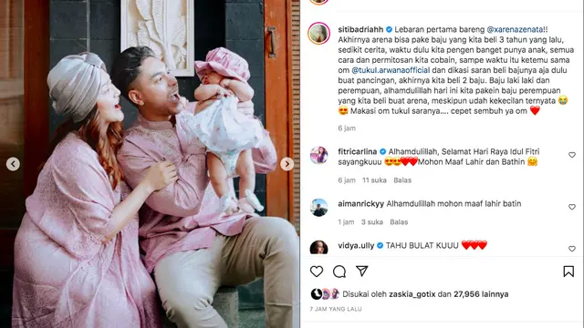 Siti Badriah Ungkap Kisah di Balik Baju yang Dikenakan Putrinya Saat Lebaran, Ada Peran Tukul Arwana