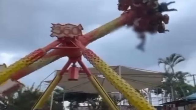 Soerang pengunjung Jatim Park 1 Terlempar dari wahaya 360 Pendulum (Istimewa)