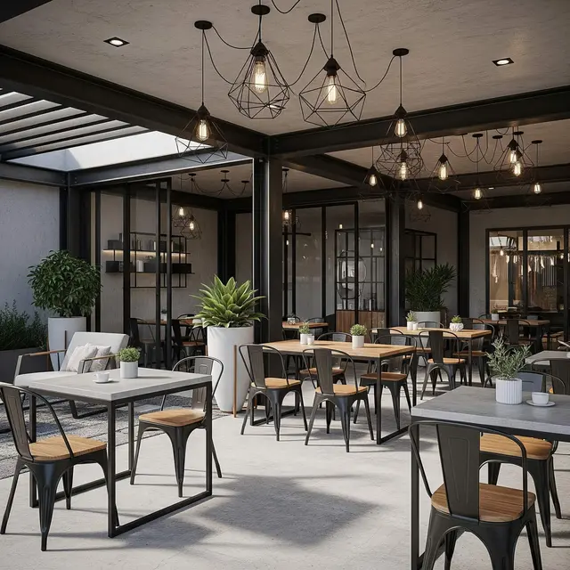 Model Teras Rumah Modern Cocok untuk Warung Kopi Kekinian