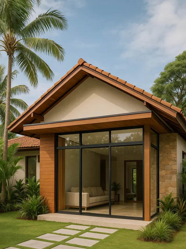 Rumah Sederhana dengan Jendela Kaca Besar (Foto: ChatGPT)