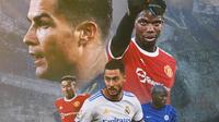 Ilustrasi - Jesse Lingard, Paul Pogba, Romelu Lukaku, Eden Hazard, Cristiano Ronaldo (Bola.com/Adreanus Titus)