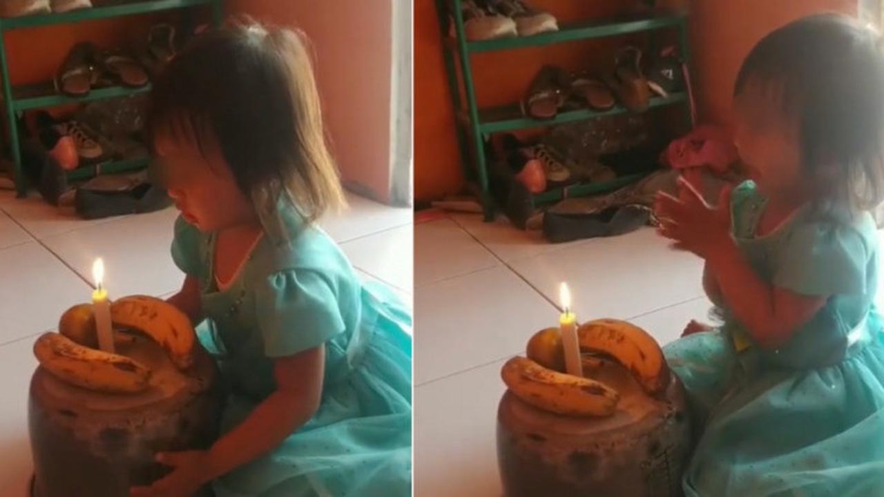 Orangtua Tak Mampu Beli Kue, Bocah Ini Rayakan Ulang Tahun Hanya dengan Pisang