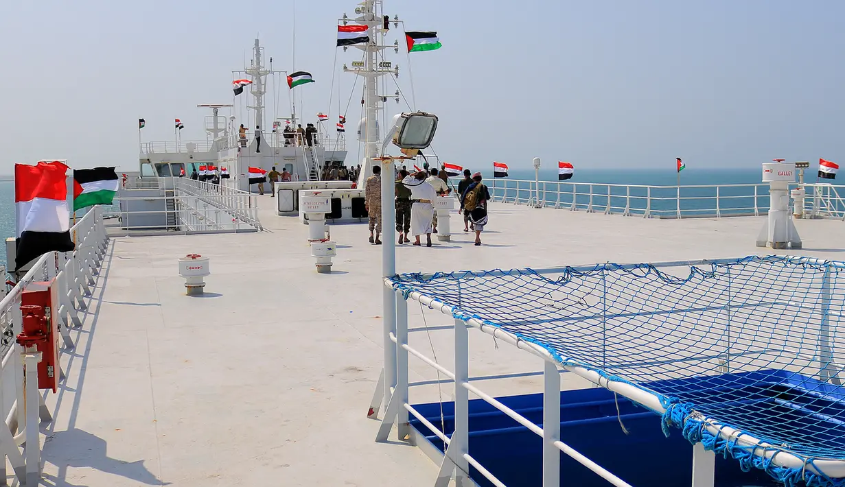 Dikutip dari AFP pada Senin (29/1/2024), Houthi Yaman juga masih menyerang kapal-kapal komersial yang melintasi Laut Merah. (AFP)