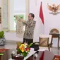 Presiden Jokowi saat bertemu Menteri Luar Negeri Selandia Baru Nanaia Mahuta di Istana Merdeka Jakarta, Senin (15/11/2021). (Biro Pers Kepresidenan)